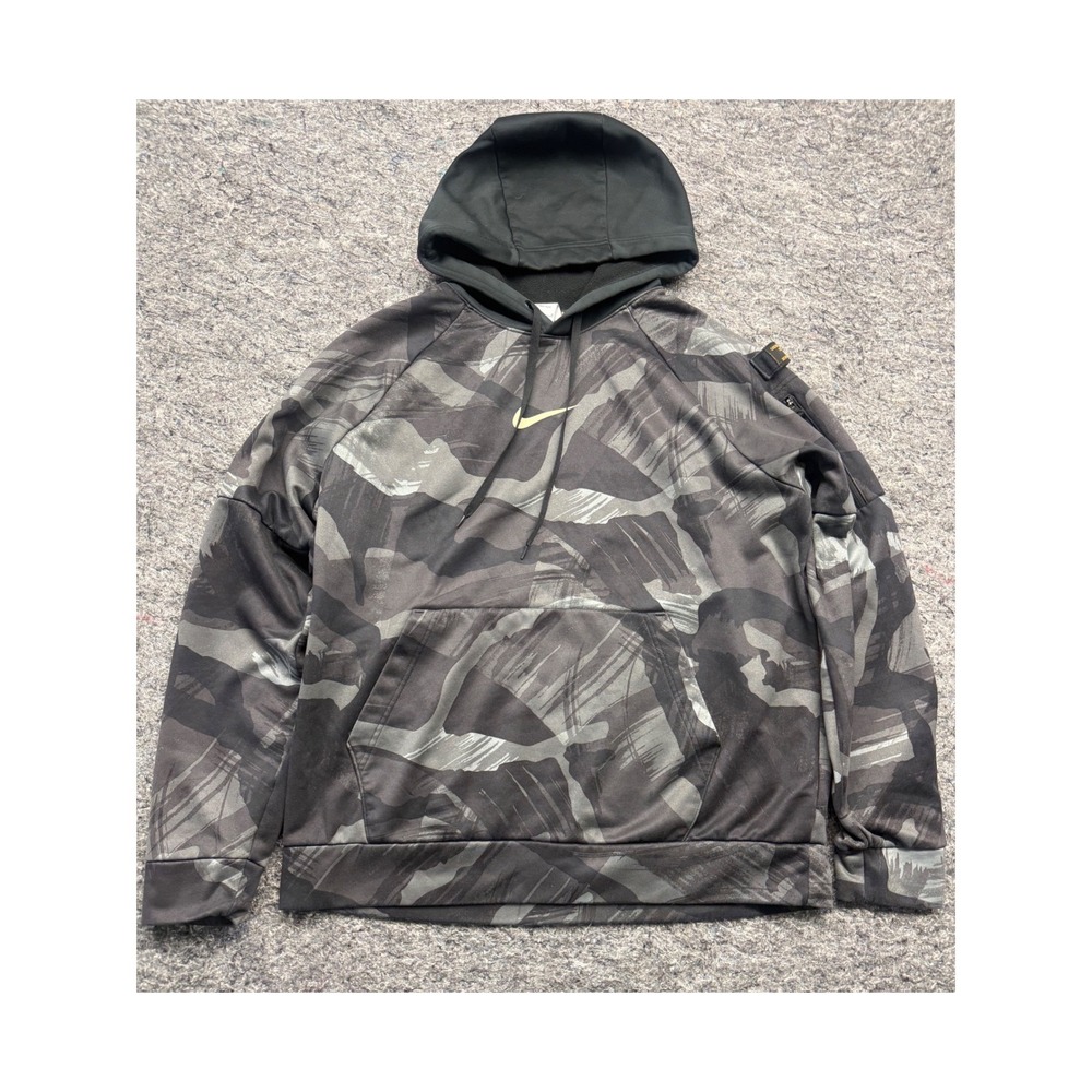 Nike Therma-FIT Hoodie Mens Large Cascade Brushstroke Camo DQ6949-010 Pullover